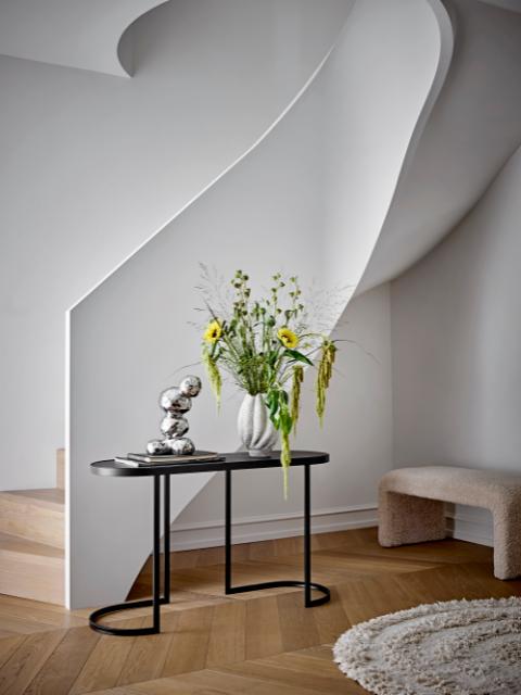 Carter Table console, Noir, Bois de sapin