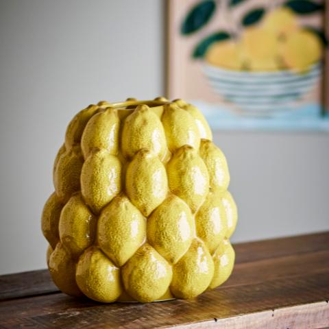 Limone Vase, Yellow, Stoneware