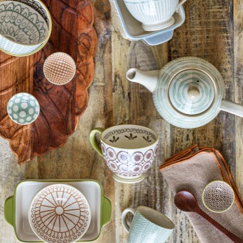 Maple Cup, Green, Stoneware