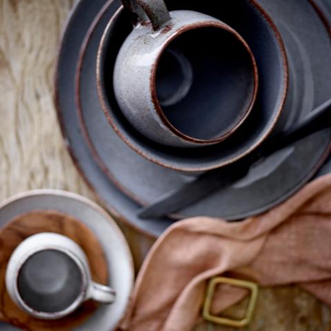 Sandrine Assiette, Gris, Grès