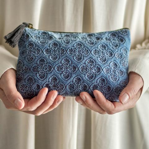 Sofina Cosmetic Bag, Blue, Cotton