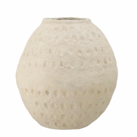 Gisella Deco Vase, White, Paper Mache