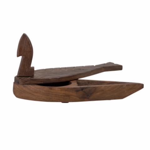 Hamida Box mit Deckel, Braun, Recyceltes Holz