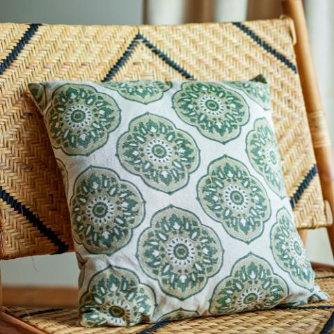 Nicolina Cushion, Green, Linen