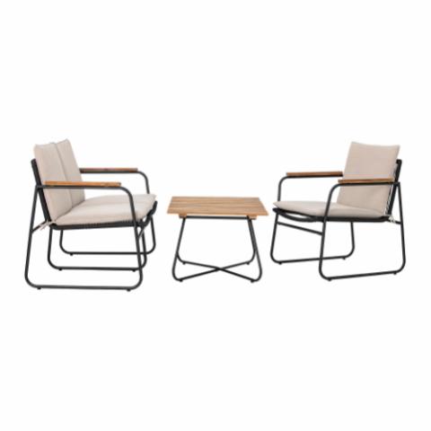 Hampton Sofa, Schwarz, Metall