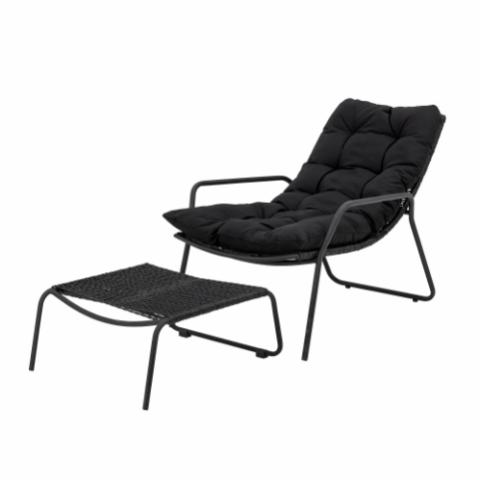 Boel Deck Chair, Black, Metal