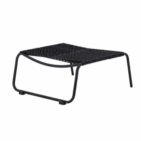Boel Chaise Longue avec Tabouret, Noir, Métal