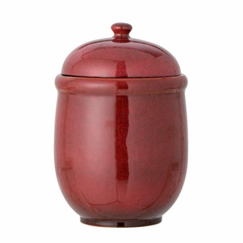 Jenifer Jar w/Lid, Red, Stoneware