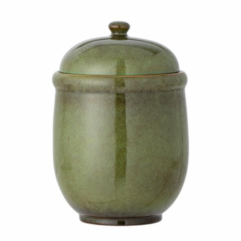 Jenifer Jar w/Lid, Green, Stoneware