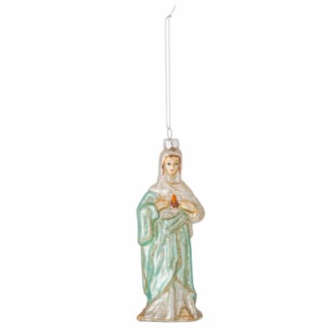 Madonna Ornament, Grün, Glas