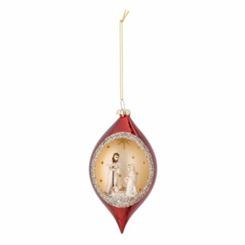 Chrissie Ornament, Red, Glass