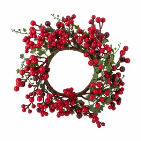 Ledya Wreath, Red, Plastic