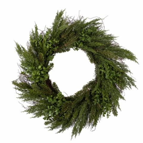Lenra Wreath, Green, Plastic