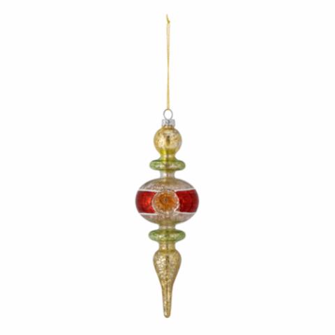 Bharati Ornament, Rød, Glas