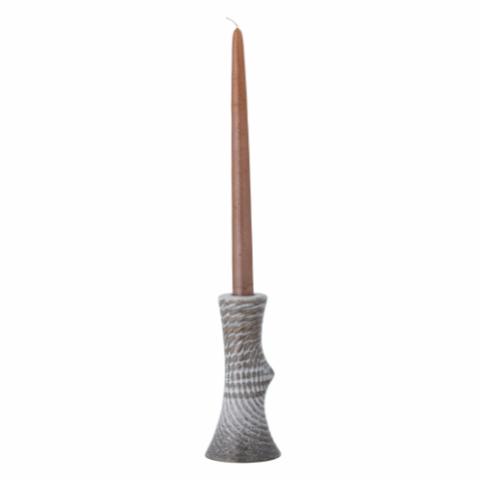 Raheem Candle Holder, Grey, Stoneware