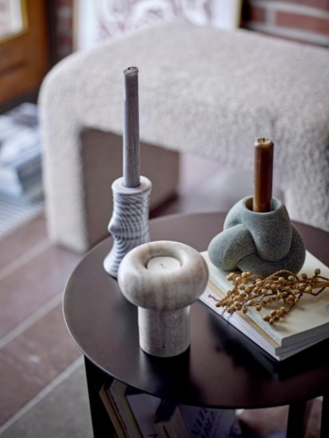 Raheem Candlestick, Grey, Stoneware