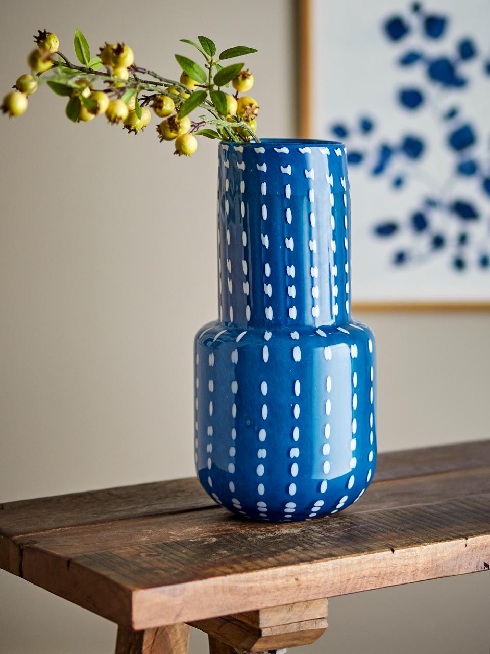 Mayim Vase, Blau, Glas