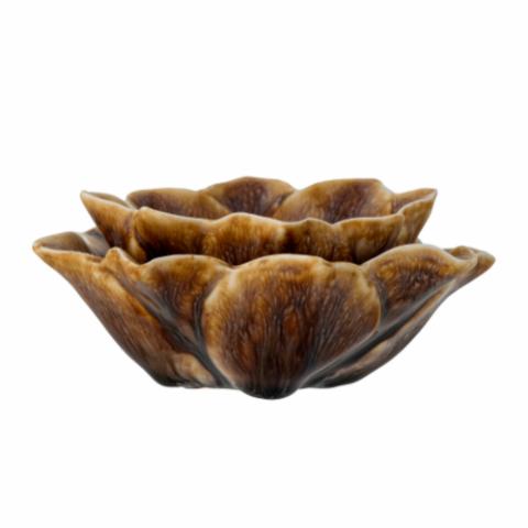 Dinah Teelichthalter, Braun, Steingut