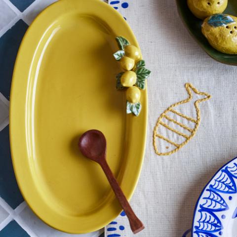 Limone Assiette de service, Jaune, Grès