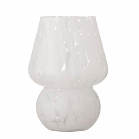 Halim Vase, White, Glass