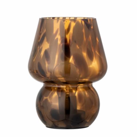Barbette Battery Lamp, Brown, Glass