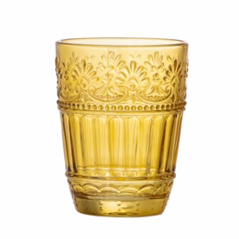 Feyza Drinking Glass, Yellow, Glass