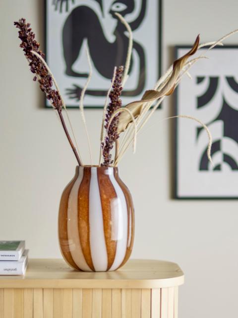 Mayah Vase, Brun, Glas
