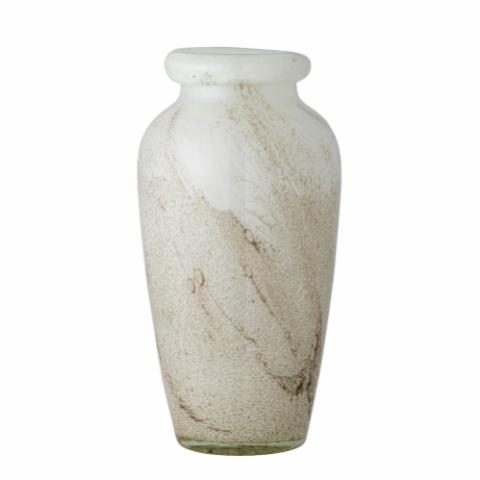 Lenore Vase, White, Glass