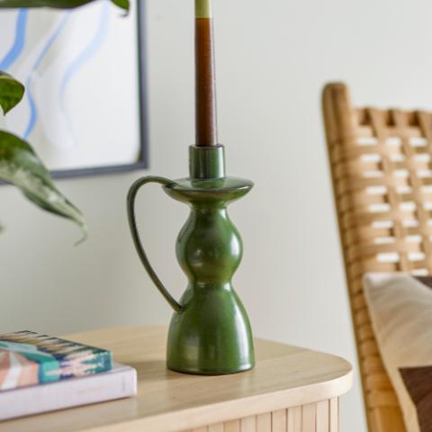 Fija Bougeoir, Verte, Grès