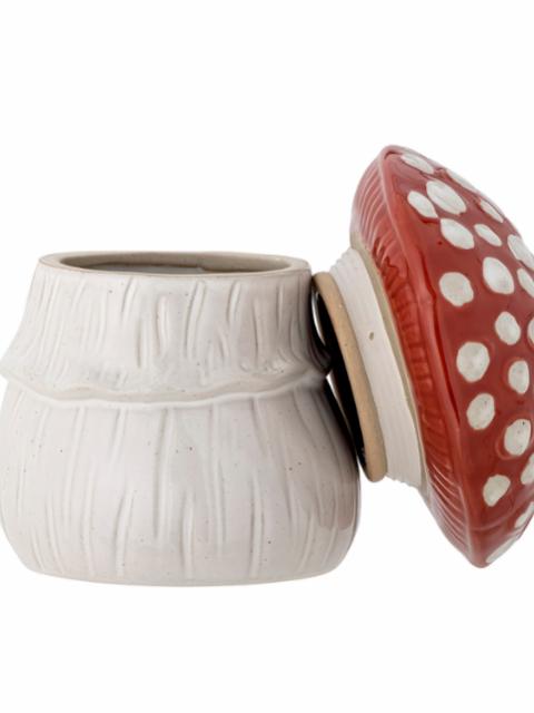 Sophine Jar w/Lid, Red, Stoneware