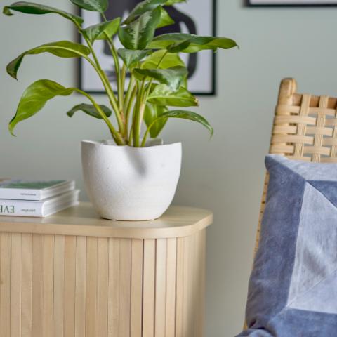 Sanam Pot de fleurs, Blanc, Grès