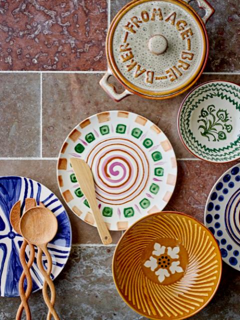 Shama Plate, Orange, Stoneware