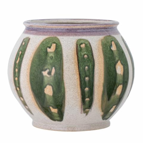 Sazan Flowerpot, Green, Stoneware