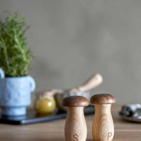 Rahim Ensemble de sel et poivre, Marron, Bois d'hévéa