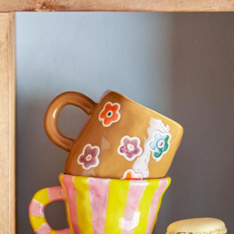 Addy Tasse, Multicolore, Grès