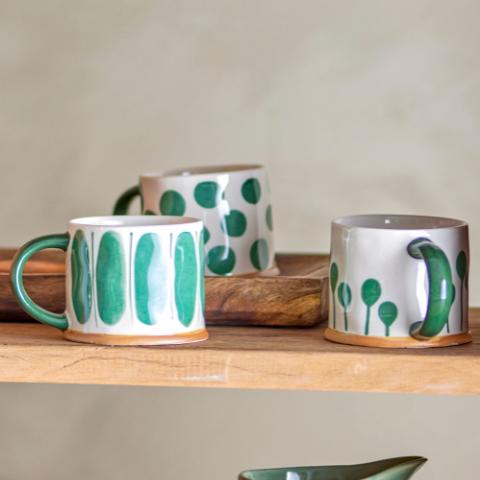 Linora Mug, Green, Stoneware