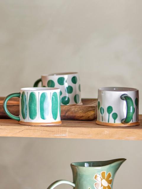 Linora Mug, Green, Stoneware