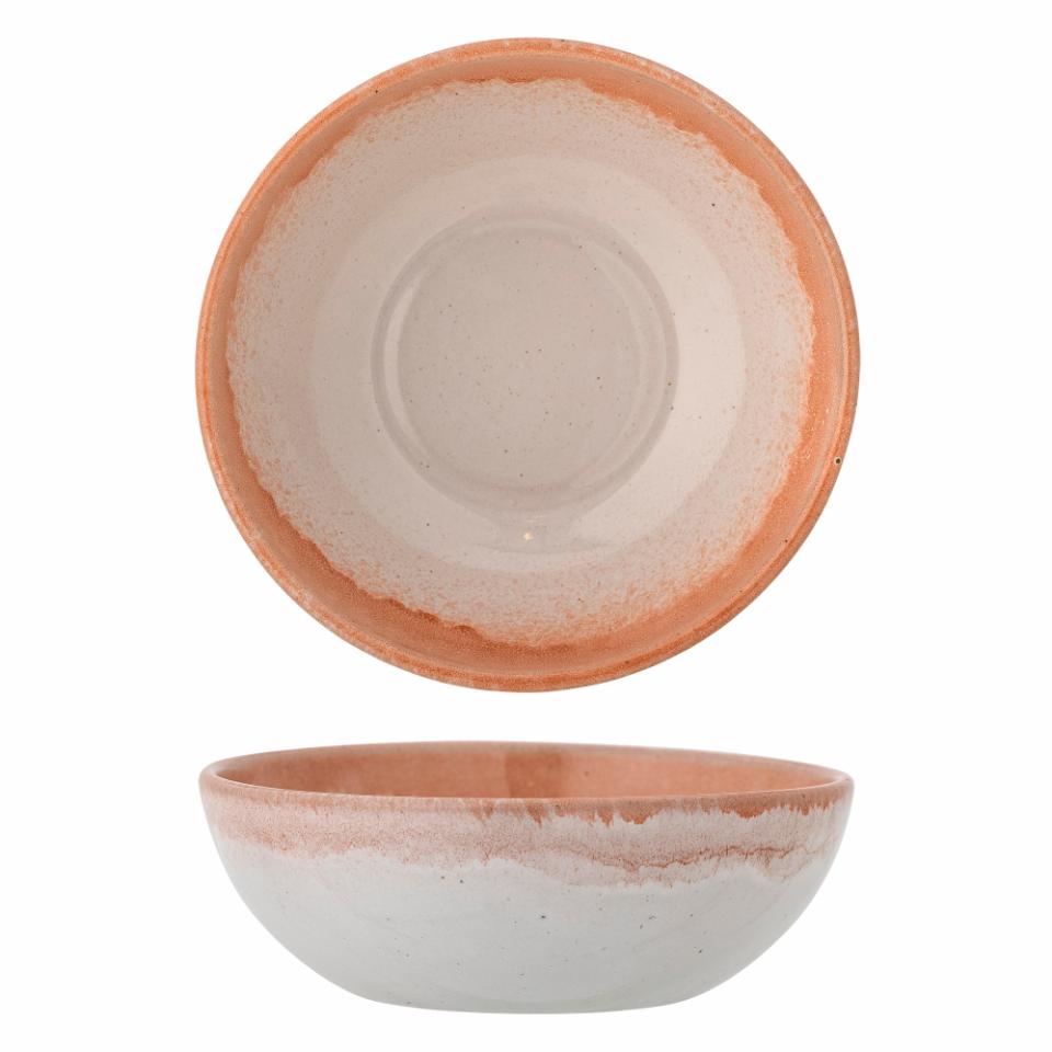 bol évasé japonais en céramique 17x6,2cm HISUI, blanc et orange bol évasé japonais en céramique 17x6,2cm HISUI, blanc et orange