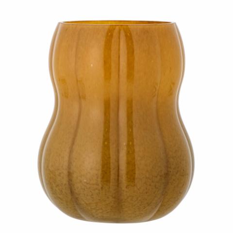 Pumpkin Vase, Brown, Glass