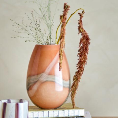 Shawl Vase, Orange, Verre
