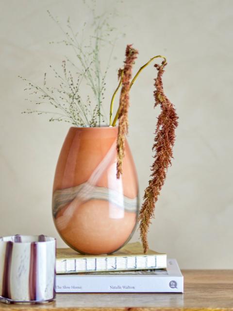 Shawl Vase, Orange, Verre