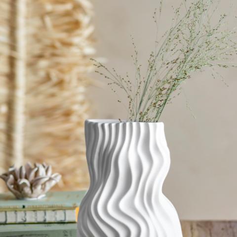 Sahal Vase, Weiß, Keramik