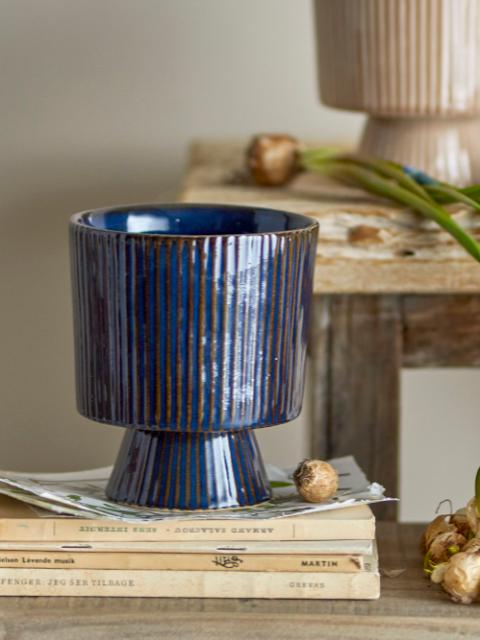 Ayleen Flowerpot, Blue, Stoneware