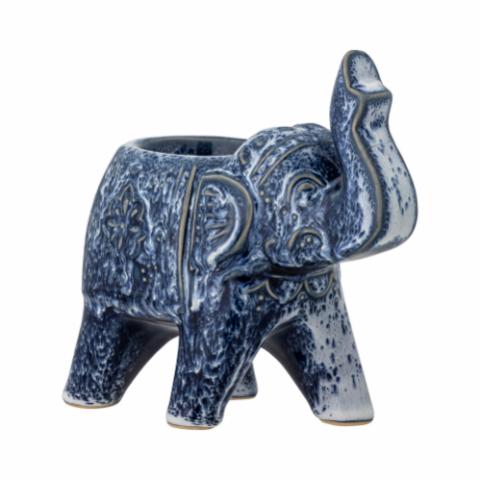 Oliphant Votive, Blue, Stoneware