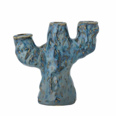 Tahoka Candle Holder, Blue, Stoneware