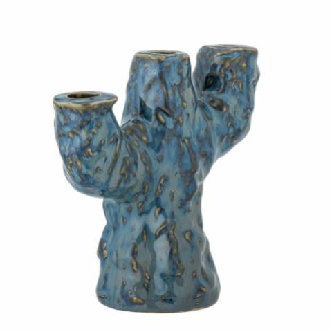Tahoka Candle Holder, Blue, Stoneware