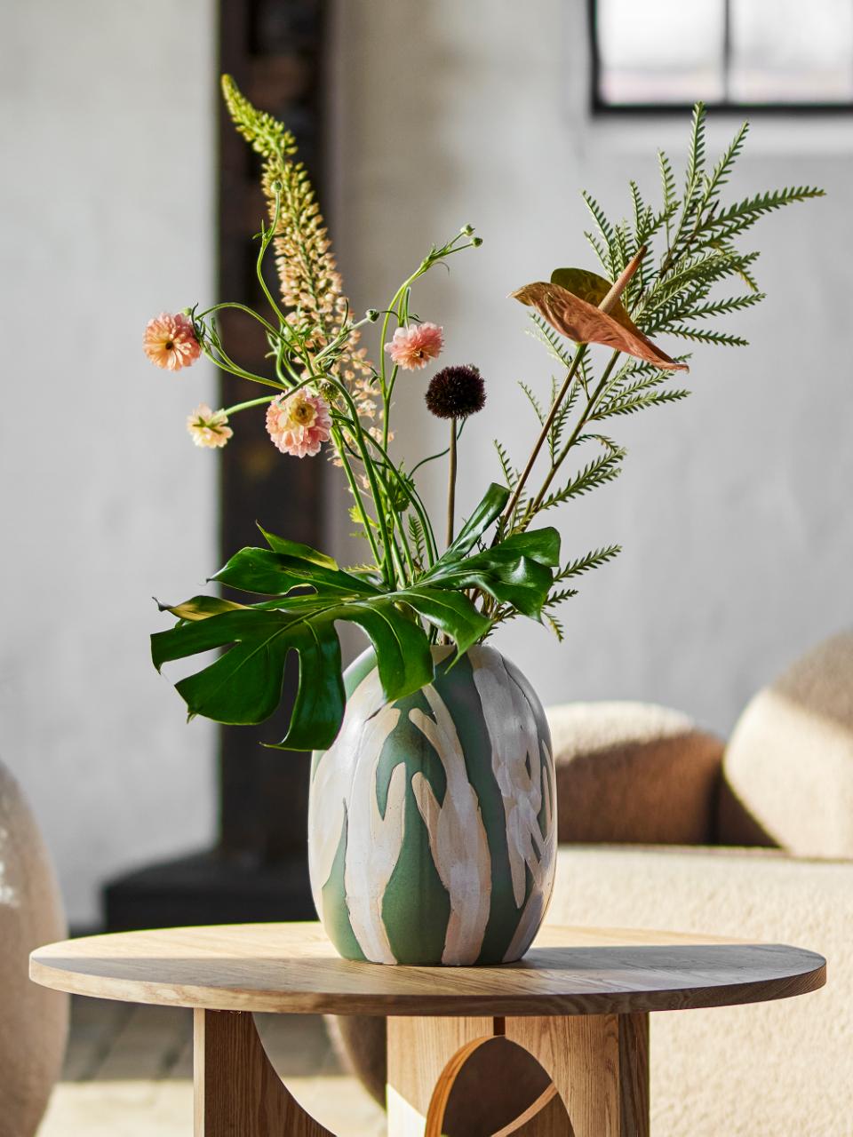 Adalena Deko-Vase, Grün, Steingut