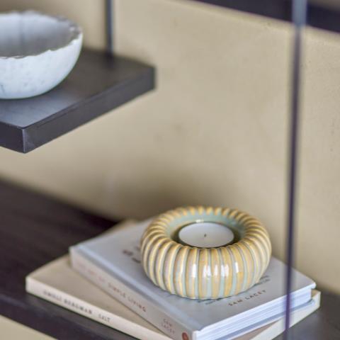 Topeka Votive, Yellow, Stoneware