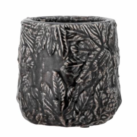 Nikou Deco Flowerpot, Black, Terracotta
