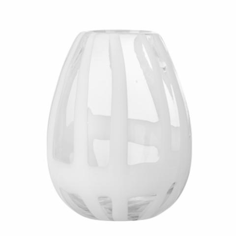 Cosmin Vase, White, Glass
